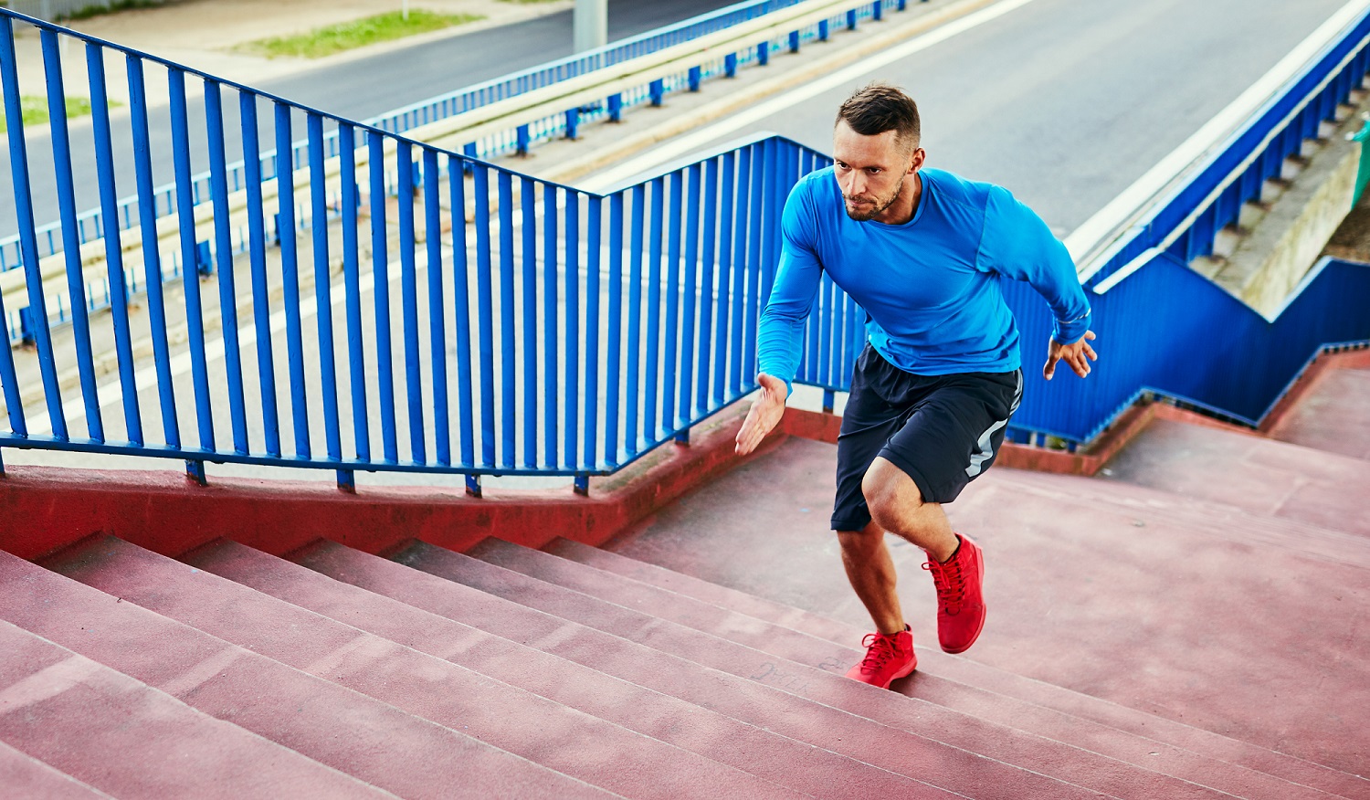 HIIT running up stairs