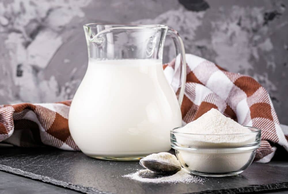Powdered milk is nutritionally equivalent to fresh milk and is relatively non-perishable.