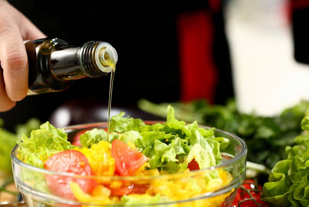 Olive oil salad dressing.
