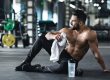 Man resting after training at the gym.