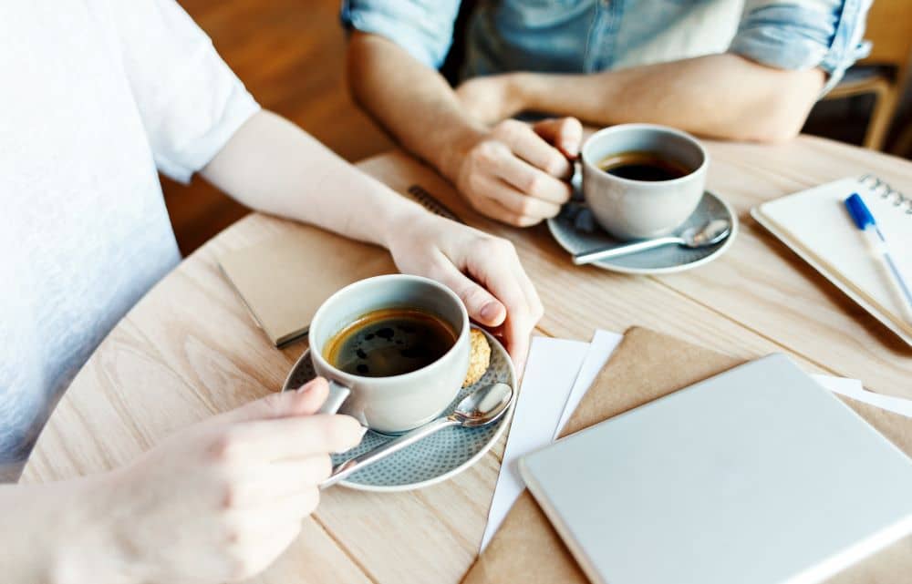 Friends drinking coffee.