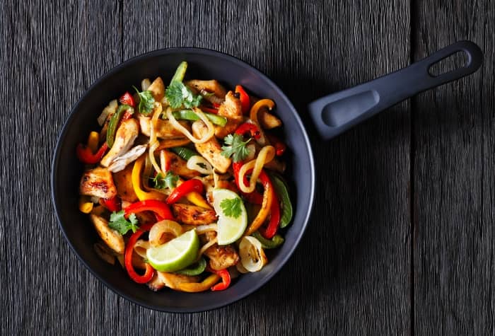 Chicken fajitas come together in just minutes and are extremely versatile.